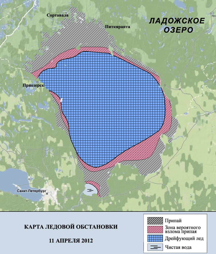 Ледовая карта онежского озера сегодня