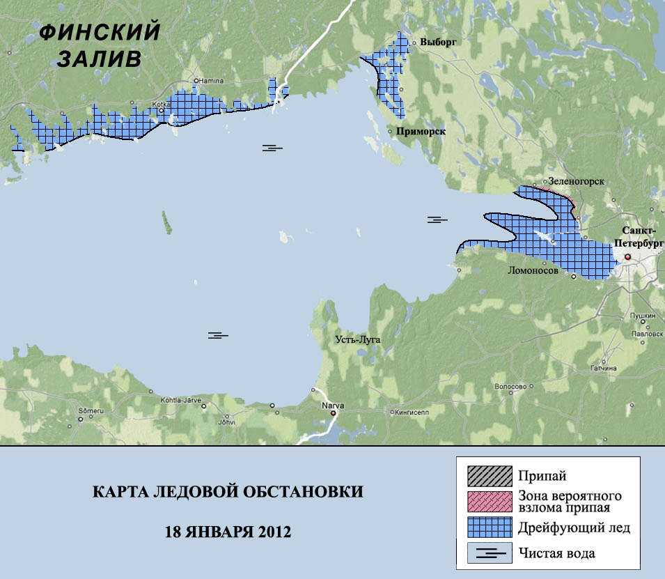 Карта финского залива