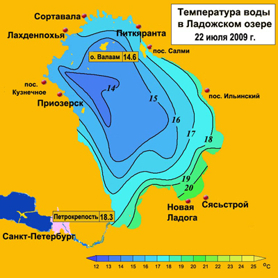 Расстояние ладожского озера